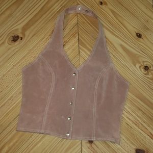 NEW Leather halter festival top size Medium
